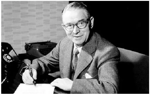 Ole Kirk Kristiansen assis à son bureau